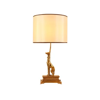 DINGFAN, френски стил, изцяло медна маса Хол с лампа Лампа за кабинет в стаята, Луксозна Нощна лампа за вила, Творческа обстановка, Настолна лампа