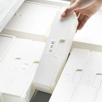 Универсален Бяла Пластмасова Кутия За Съхранение с Капак за Чекмедже Домашни Бижута, Държач За Визитки, Органайзер, Асортимент от Контейнери 4 Размера