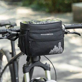 Велосипедна чанта ROCKBROS, велосипеди топ, чанта върху рамката на предната тръба, водоустойчива чанта за съхранение в крайградски пътувания, чанта за шоссейного под наем с докосване на екрана