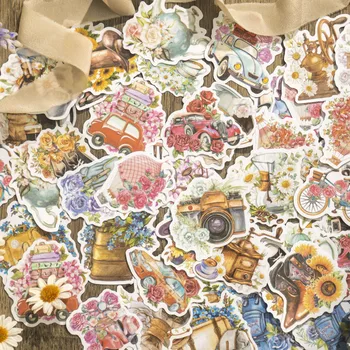 Реколта Декоративна стикер от хартия Washi за пътуване с цветя, стикер за Scrapbooking, Издател на 