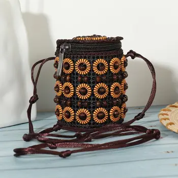 Дамска чанта в етнически стил, чанта, изработена от кокосови черупки, чанта през рамо ръчно изработени