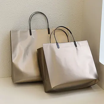 Чанта за покупки на дрехи от PVC за жени, опаковка за дребни дрехи, бизнес-ръчна чанта, модерен пластмасов контейнер за съхранение на подаръци, чанти-тоут