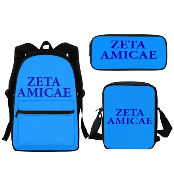 Zeta Amicae, сини дизайнерски студентски ученически чанти, Висококачествени ежедневни раница с цип, Модерна чанта за книги, Преносим чанта, Канцеларски материали, Новост