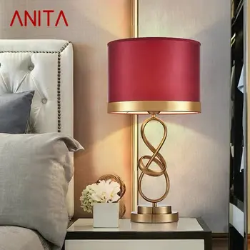 Модерна и Креативна Настолна лампа DEO, Ретро led Проста Червена лампа, малка странична лампа за дома, Хол, Спалня