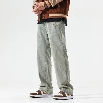 Панталони Y2K, мешковатая Мъжки Градинска облекло в стил Хип-хоп, Прави Широки Дънкови панталони Harajuku, гащеризони, Панталони-карго, дрехи 3XL