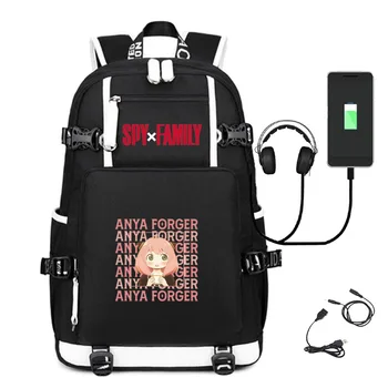 Аниме Spy x Семеен USB раница, чанта, за книги, ученически чанти за студенти, деца-тийнейджъри, ежедневна пътна чанта, USB чанта за лаптоп