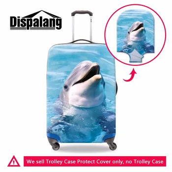 Дебели еластични защитни капаци за багаж с принтом Делфин, за момичета, за жени, за пътуване на открито, прахоустойчив, водоустойчив калъф за куфар