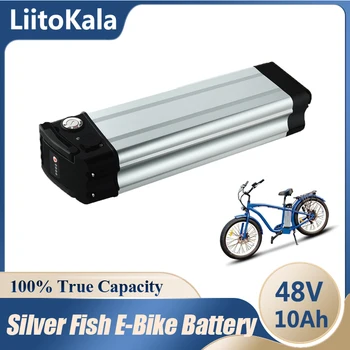 LiitoKala 48V 10Ah 18650 13S Сгъваема Батерия за свободни стаи Silver Fish Батерия за Rize Mini Болт Болт X 2020 2021 Сгъваеми Электровелосипеды