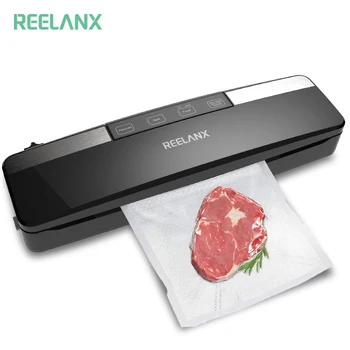 REELANX Вакуум мерки и Теглилки V2 125 W Вграден Нож Автоматична Машина За Опаковане на хранителни Продукти 10 Безплатни Пакети за Най-добър Вакуум мерки и Теглилки за Кухни