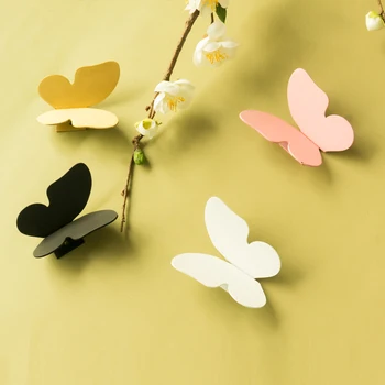 Креативна дръжка във формата на крило на пеперуда от скандинавски месинг, аксесоари за Врати дръжка на шкафа за обувки, Цветна Украса за дома, дръжка за корпусна и мека мебел