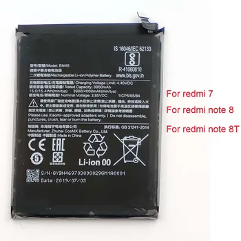Оригинална батерия BN46 за redmi note8 note 8T redmi 7 поддържа бързо зареждане капацитет от 3900 mah, включително лепило за батерията