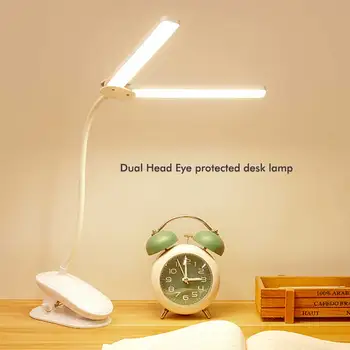 Зажимная лампа Преносима електрическа регулируема за грижа за очите Сгъваема Гъвкава настолна лампа за четене за учениците от Вида на храната кабел 1