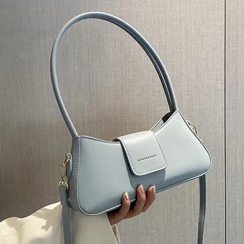Френски уникален дизайн на женските чанти 2023, Нова популярна проста и универсална чанта през рамо за възрастни с едно рамо и подмишница