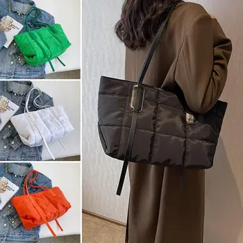 Чанти-тоут с памучна подплата, голяма чанта през рамо, модерна чанта с дръжка за зимни пътувания, за жени и момичета
