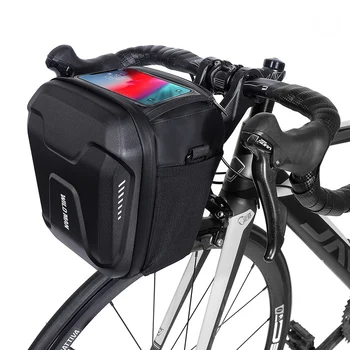 Велосипедна подвесная чанта, велосипедна чанта, сензорен екран, EVA, твърда обвивка, чанта за главата, държач за мобилен телефон, аксесоар, водоустойчив, с голям капацитет