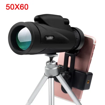 50x60 Оптична Малък Тръба Монокль за Туризъм Sniper Ловна Пушка Зрителната Тръба Мощни Телескопи за Нощно Виждане Увеличение Монокуляр