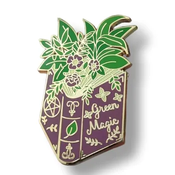 Зелена Магическа книга за магии, брошка-жени с емайл, метални значки, игли за ревери, Брошки за раници, бижута, аксесоари