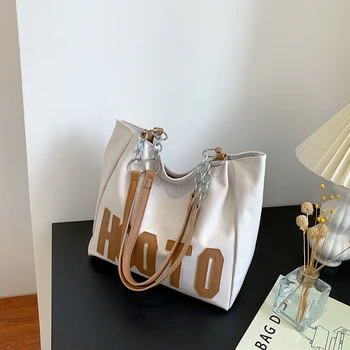 Модерна чанта-тоут с веригата, дизайнерски дамски чанти през рамо, кожени чанти-тоут за жени, универсална ежедневна чанта за пазаруване, главната женска чанта