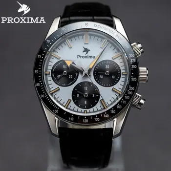 Proxima 40 мм Бизнес рокля мъжки спортни часовници за водолази Seagull ST1902 Механизъм, Механичен часовник 10 бара водоустойчив син сапфир хронограф