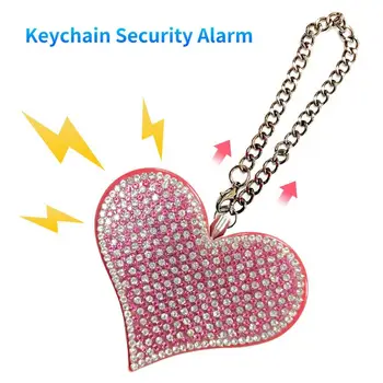 Самозащитная верижка за ключове сот с кристали във формата на сърце Преносим персонален сот Срещу вълци за деца