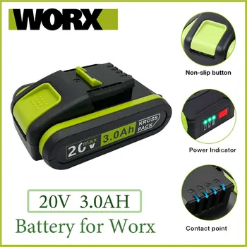 Worx Нови електрически инструменти Акумулаторна Замяна на Батерията 20 от 3000 mah Литиева за Worx WA3551 WA3553 WX390 WX176 WX178 WX386 WX678