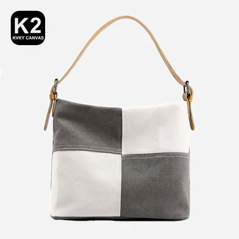 KVKY 2023, лятна лоскутная малка чанта-тоут, висококачествена и модерна лека холщовая чанта за пазаруване, с ежедневни дамски чанти за рамо