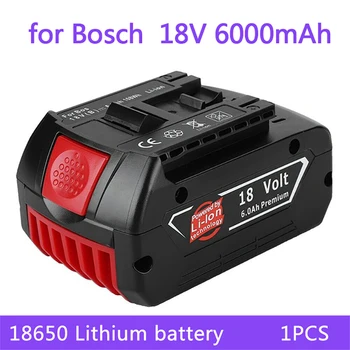 Батерия 18V 6.0 Ah За Электродрели Bosch 18 V Литиево-йонна Батерия BAT609 BAT609G BAT618 BAT618G BAT614 + 1 Зарядно устройство