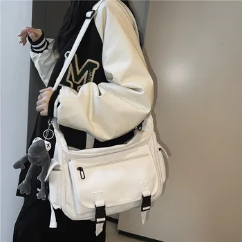 Лесна чанта през рамо дамски INS Японската многофункционална чанта-месинджър голям капацитет на едното рамо, дамски унисекс чанта за колеж, училищна чанта