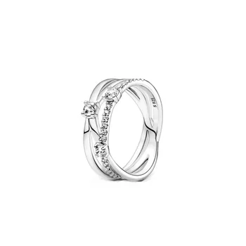 Изискан модерен пръстени за жени, оригинална сватбена пръстен с кристали във формата на сърце и цвете, луксозни бижута и Аксесоари
