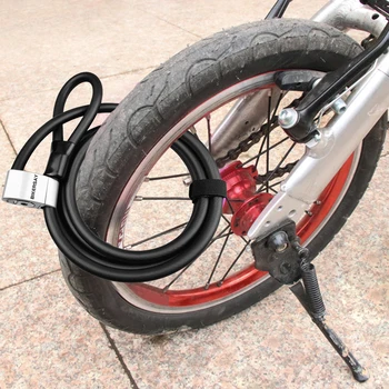 Велосипеден кабелен заключване BIKERSAY, универсален преносим сгъваеми велосипеди заключване, противоугонный, повишена сигурност, с ключ за електрически скутер