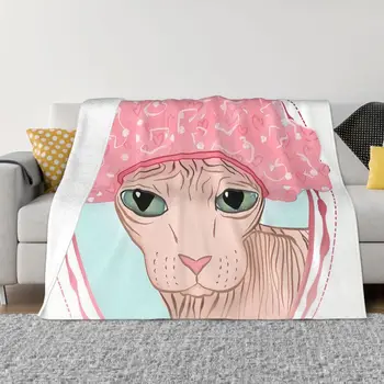 Фланелевое одеяло demisezonnyj бесшерстный котка сфинкс В розова шапочке за душата Топли пелерини за зимно спално бельо