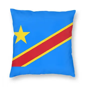 Флаг Конго Киншаса Заир Калъфка за възглавница от Полиестерна Декоративна възглавница 45*45 см Калъфка Начало Декор