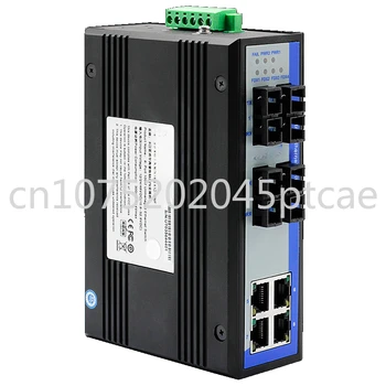 4 Порта 10/100 rj-45 м, 2-Слойный Неуправляем индустриален Ethernet switch, 4 Оптична DIN SC-рейки UT-60008F-4T4SC-MNF