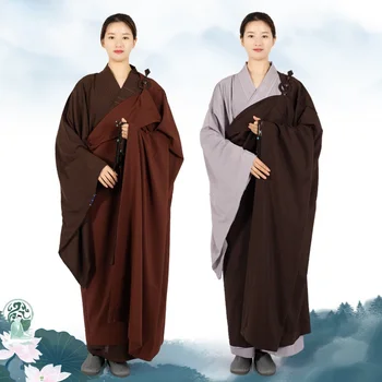 2 Цвята, роба на монах, тайвански ленена дреха на монасите на будизма, халат Хайцин, Дрехи за будистката медитация кунг-фу
