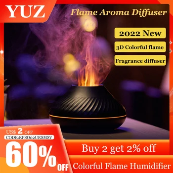 Домашен овлажнител на въздуха, дифузор с цветни пламъци, овлажнител, парфюм, етерични масла, решетки аромати за битови помещения Humidificador
