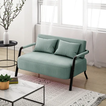 Популярният търговски диван от скандинавски плат за малък апартамент, магазин за апартаменти под наем в хола, просто съвременния единична и двойна дивана