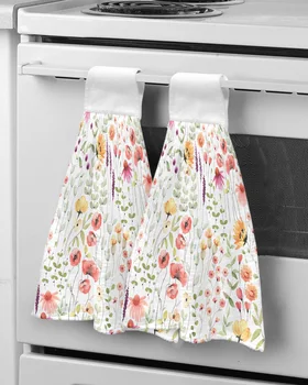Акварельное цвете винтажное кърпа за ръце в селски стил за баня, кухня, поглъщащ окачени кърпи, меки детски кърпичка от микрофибър