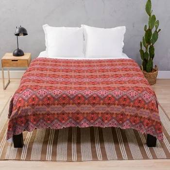 Селска къща в стил бохо, стилно източното одеяло в традиционен марокански стил, уважаеми одеяло