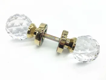 Прозрачен цинк сплав, златно покритие и хром, масивна crystal K9, двойна голяма врата копчето с диаманти, невидима рамка за захващане дръжка 60 мм