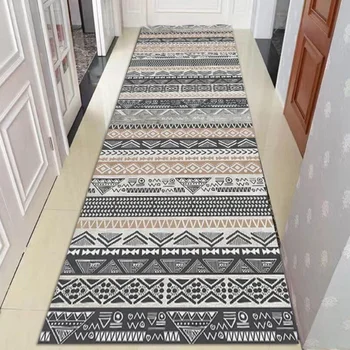 Китайски абстрактен геометричен килим във фоайето, за декор на стълбите, входно антре, коридор, партита, сватби, Мини подложки, миещи се