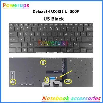 Нов Оригинален Лаптоп US/FR С Подсветка на Клавиатура За Asus Deluxe 14 Zenbook UX433 U4300F UX433F UX433FN