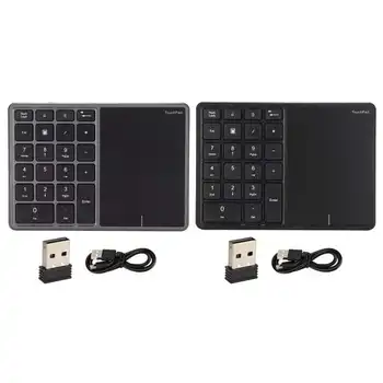 безжична клавиатура Безжична цифрова клавиатура и 2.4 G 22 клавишите Сензорен екран Лек преносим Type C ABS мини цифров бележник, за да се учат