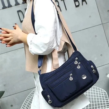 Дамска чанта, висококачествена многофункционална чанта за отдих, женствена чанта найлон водоустойчива чанта-месинджър, чанти през рамо