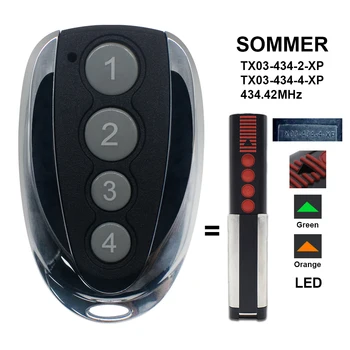 SOMMER TX03 434 4 XP дистанционно управление на гаражни врати 434,42 Mhz ключодържател