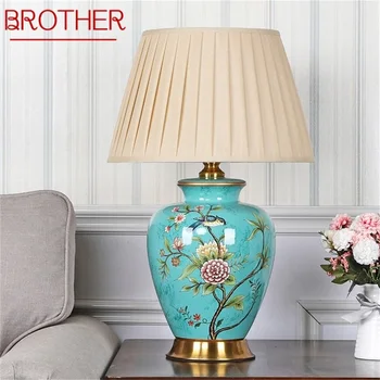Керамична настолна лампа BROTHER, Луксозен Модерен led Дизайн за Дома, Спалня, Всекидневна