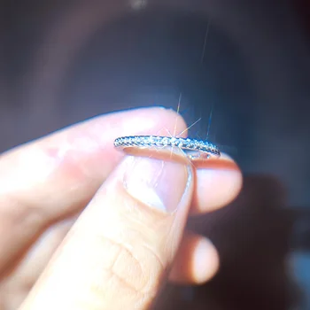 прости Дамски пръстени сребрист цвят със зъби, брилянтният пръстен с кубическим цирконием AAA, годежен пръстен, фини бижута