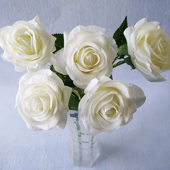 Продажба на едро-10 бр./лот, Цвете латексова роза, изкуствени копринени цветя за украса на сватбени партита, Украса на плавателни съдове
